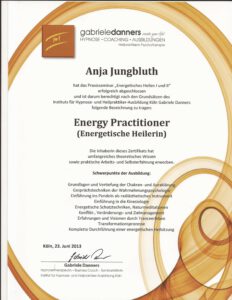 Energetische Heilerin Zertifikat